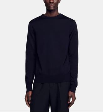 Pull en laine - Sandro - Bleu marine