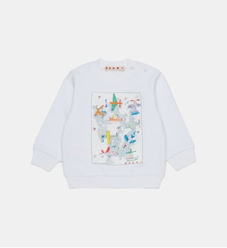 Sweat-shirt col rond avec logo - Marni - Blanc