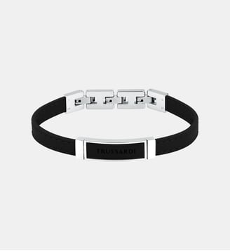 Bracelet T-LEATHER - Trussardi - Black stainless steel