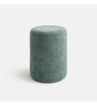 Pouf en tissu texturé - La Redoute Interieurs - Bleu vert