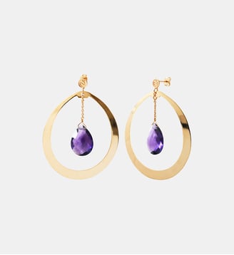 Boucles d'oreilles créoles solange nacre blanche - Caroline Najman - Violet