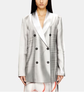 Veste en satin avec drapé trompe-l'œil - Diesel - Gris
