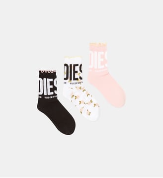 Lot de trois paires de chaussettes à bord festonné - Diesel - Multicolore