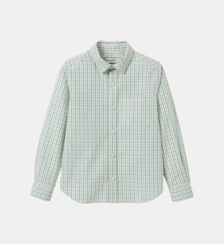 Chemise à carreaux Tattersall - Cyrillus - Carreaux bleu et vert