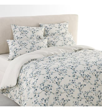 Housse de couette coton et chanvre - AM.PM - Craie et imprimé fleurs