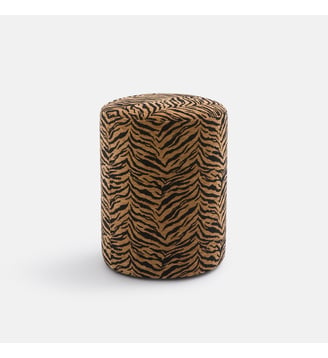 Pouf en tissu texturé, motif tigre - La Redoute Interieurs - Tigre