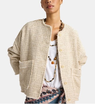 Veste eldorado en natte lurex - Momonì - Beige