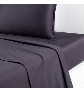 Drap plat en satin de coton - Boss Home - Carbone