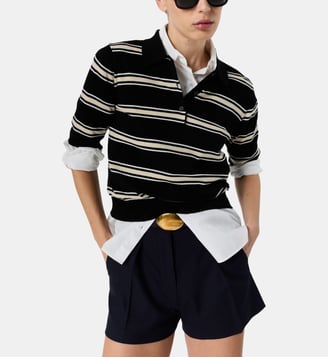 Polo rayé à manches courtes - LEILA - Gerard Darel - Noir