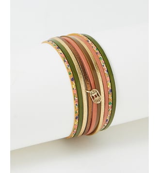 bracelet cuirs Malicieux Flowers - Flowers for Zoe - Vert