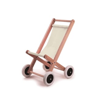 BUGGY EN BOIS AVEC TISSU NATUREL - Egmont Toys - Multicolore