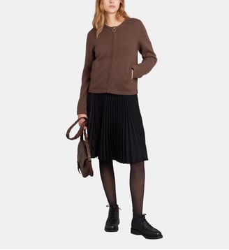 cardigan Zip en cachemire marron - Agnès b. - Marron zaire