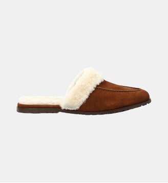 Pantoufle mule slipper - cuir velours - Fairmount - Camel