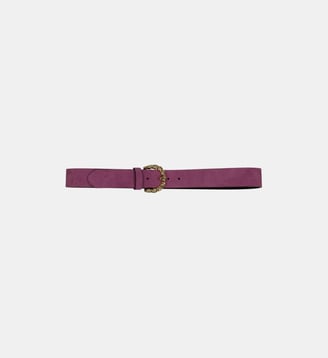 Ceinture en cuir boucle twistée - La Fée Maraboutée - Violet