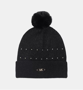 Bonnet tricot avec pompon - Michael Kors Kids - Black