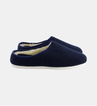 Pantoufles d'intérieur bleu marine - Le Slip Francais - Bleu