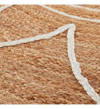 Tapis rond, jute - La Redoute Interieurs - Naturel et blanc