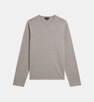pull Park en laine mérinos-Noir-T0-Noir-T0 - Agnès b. - Gris chine sable