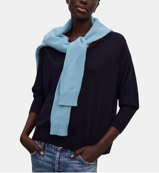Pull ample en cachemire et soie - Bompard - Bleu marine
