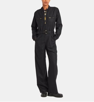 Combinaison en gabardine de laine - Agnès b. - Noir