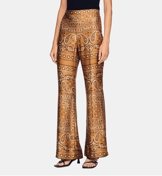 Pantalon fluide à imprimé bandana - Sandro - Marron et noir