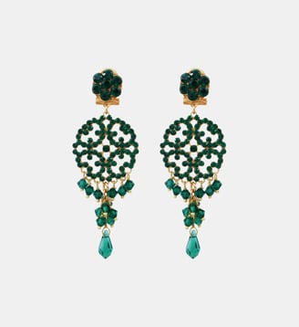 Boucles d'oreilles fines tiges percées   - Chiara - Satellite - Vert