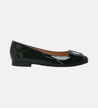 Ballerine astorg - cuir vernis - Charles Kammer - Noir