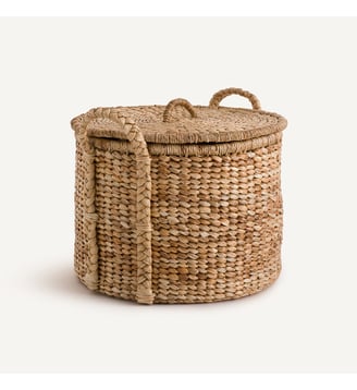 Panier rond à couvercle jacinthe d'eau 36 - AM.PM - Naturel