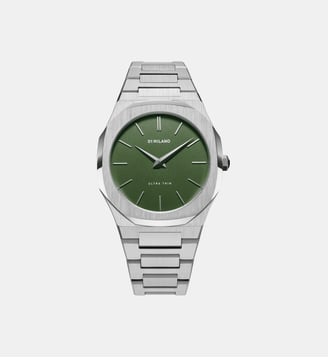 Montre Ultra thin Vert A-UTBJ06 - D1 Milano - Argenté