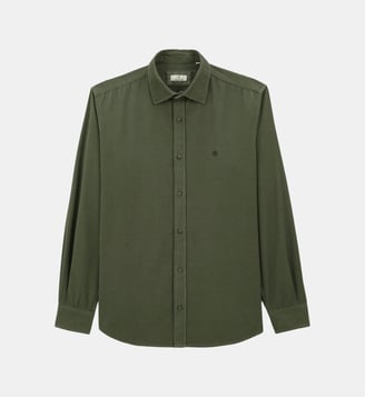 Chemise droite Charles en velours milleraies - Serge Blanco - Kaki