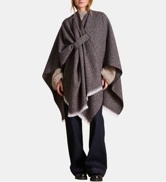 Poncho à franges - La Fée Maraboutée - Taupe