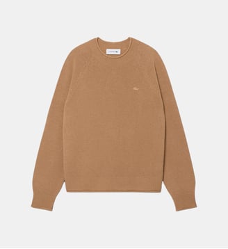 Pull maille 3D laine - Lacoste - Marron