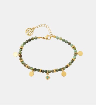 Bracelet acier inoxydable avec pierres vertes - Balaboosté - Vert