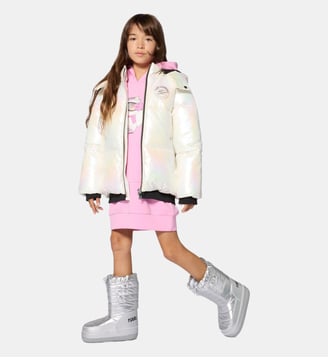 Doudoune à capuche - Karl Lagerfeld Kids - Blanc et irise