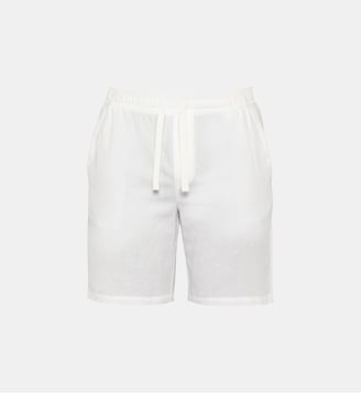 Short en lin mélangé - Schott - Blanc
