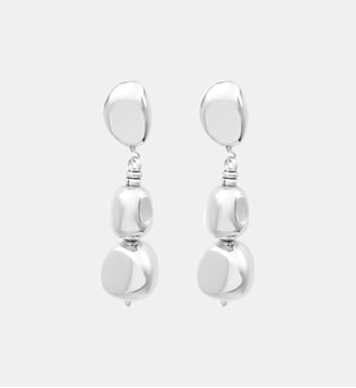 Boucles d'oreilles pendantes clips   - Loulou - Satellite - Argenté