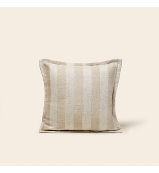 Housse De Coussin  Jacquard de rayures - Madura - Naturel