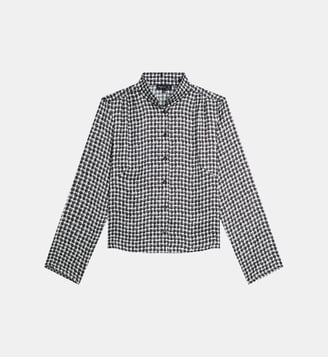 chemise en viscose imprimé pied de poule - Agnès b. - Noir