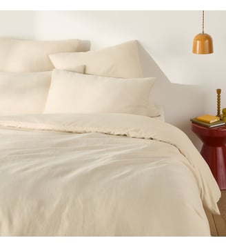 Housse de couette biface lin et coton lavés Annaba La Redoute Interieurs