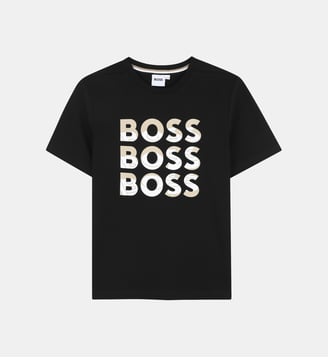 T-shirt coton manches courtes - BOSS Kidswear - Black