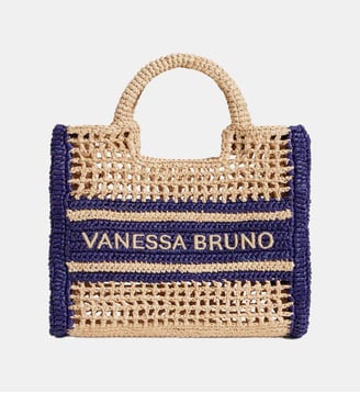 Petit Panier En Raphia Avec Rayures - Vanessa Bruno - Marine