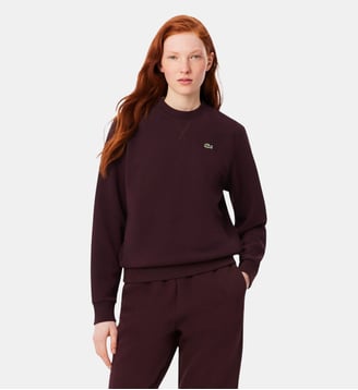 Sweatshirt relaxed fit col rond en Piqué - Lacoste - Marron