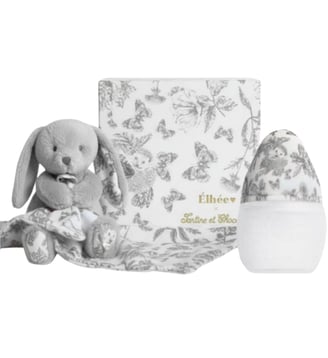 Coffret Biberon et doudou - Elhee - Gris