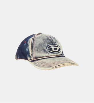 Casquette de baseball en denim traité - Diesel - Bleu et blanc