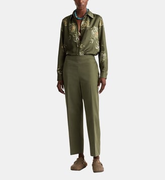 Pantalon andrew en gabardine stretch - Momonì - Vert