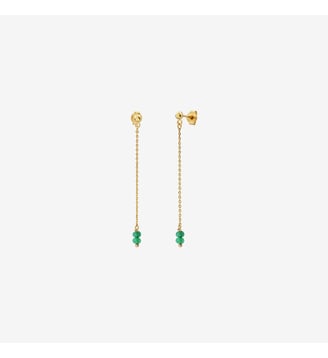 Boucles d'oreilles venus agate verte - Caroline Najman - Vert