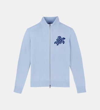 Cardigan en laine et cachemire à fermeture zippée - Vilebrequin - Glacier