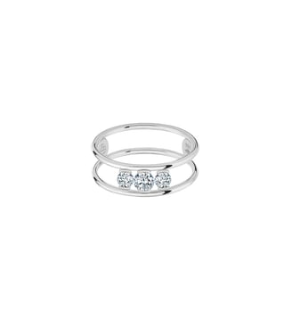 Bague HULA HOOP Trilogie - Diamants, poids total 0,40ct approx.- Or blanc 750‰ La Brune & La Blonde