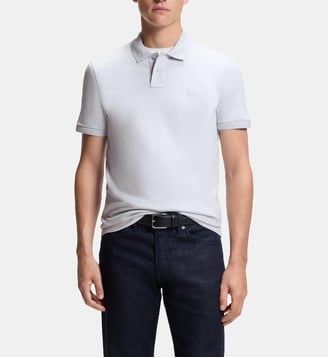 Polo modèle Passenger slim stretch patch logo - BOSS - Gris pastel