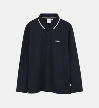 Polo à manches longues - BOSS Kidswear - Bleu cargo